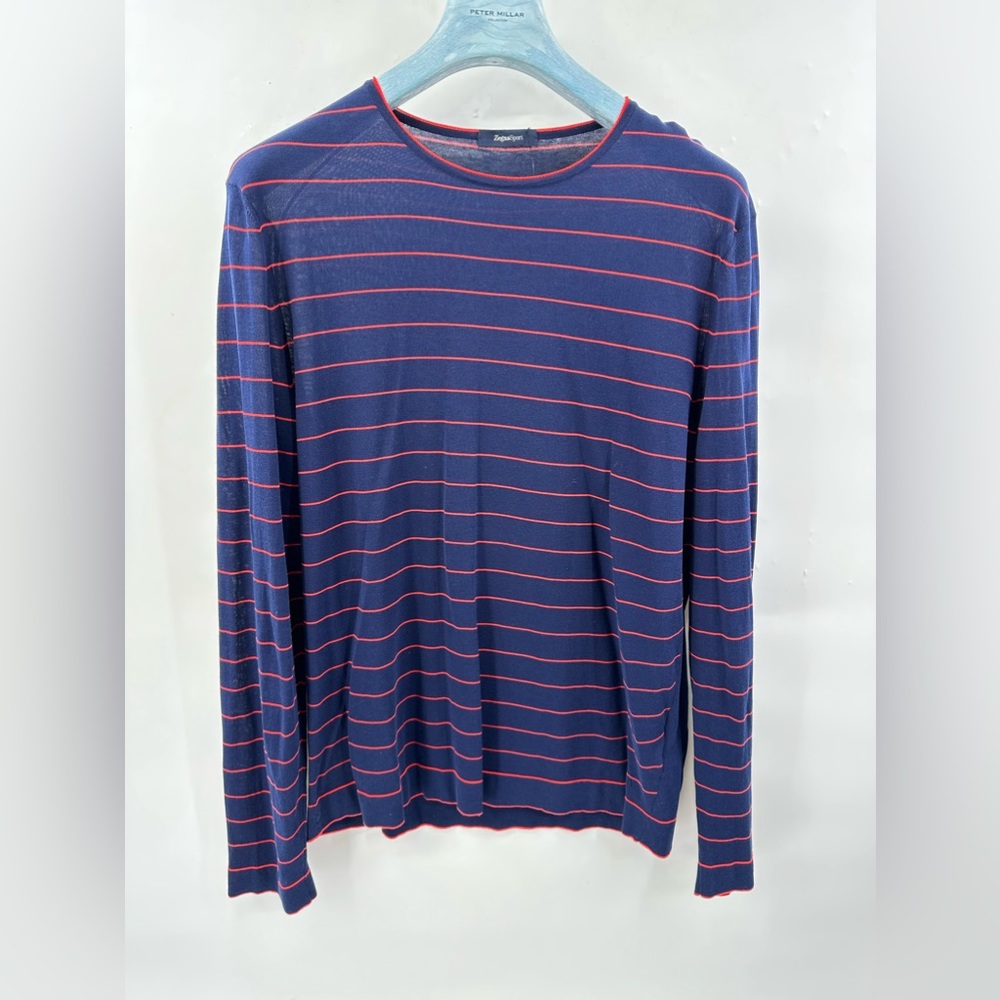 Ermenegildo Zegna Sport lightweight see-through striped sweater slimfit XL (Bv2)